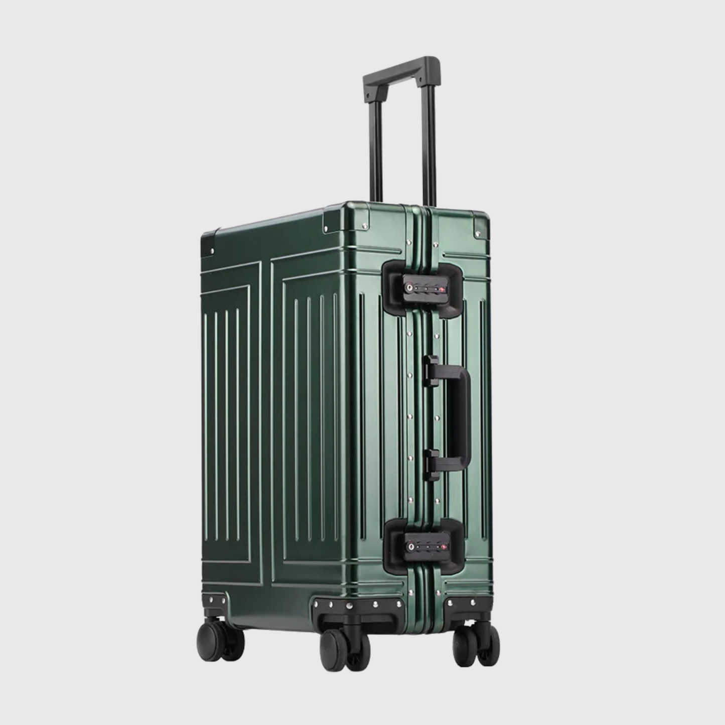 Valise cabine Premium 45L | Coque Aluminium rigide, Fermeture sécurisée TSA, Grande Capacité, Roulettes pivotantes