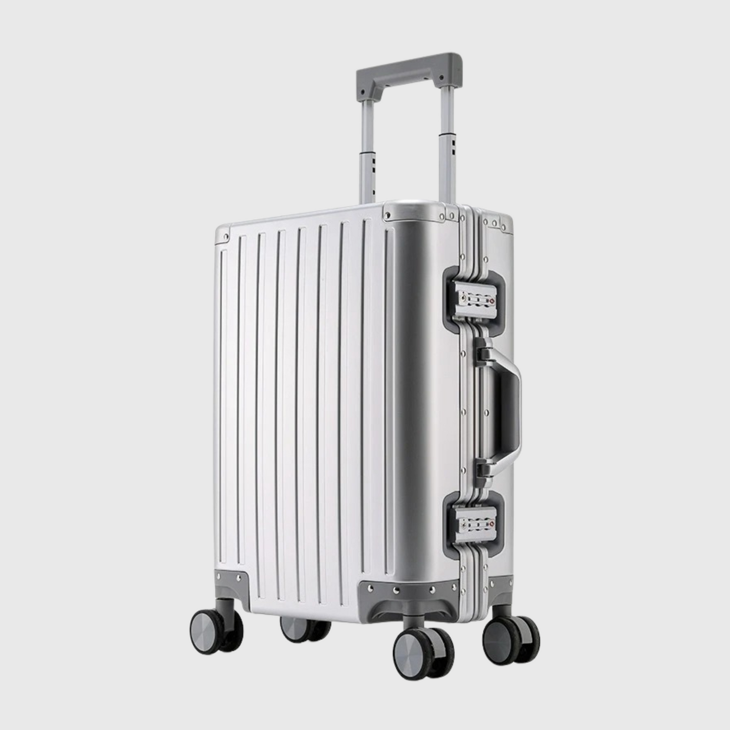 Valise cabine Stark 45L | Coque Aluminium rigide, Fermeture sécurisée TSA, Grande Capacité, Roulettes pivotantes