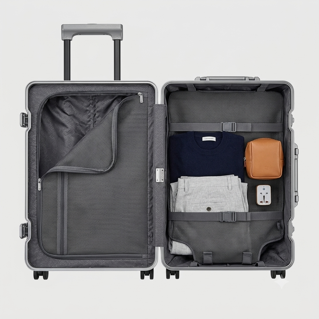 Valise cabine Hublot Premium 45L | Coque rigide, Fermeture sécurisée TSA, Grande Capacité, Roulettes pivotantes